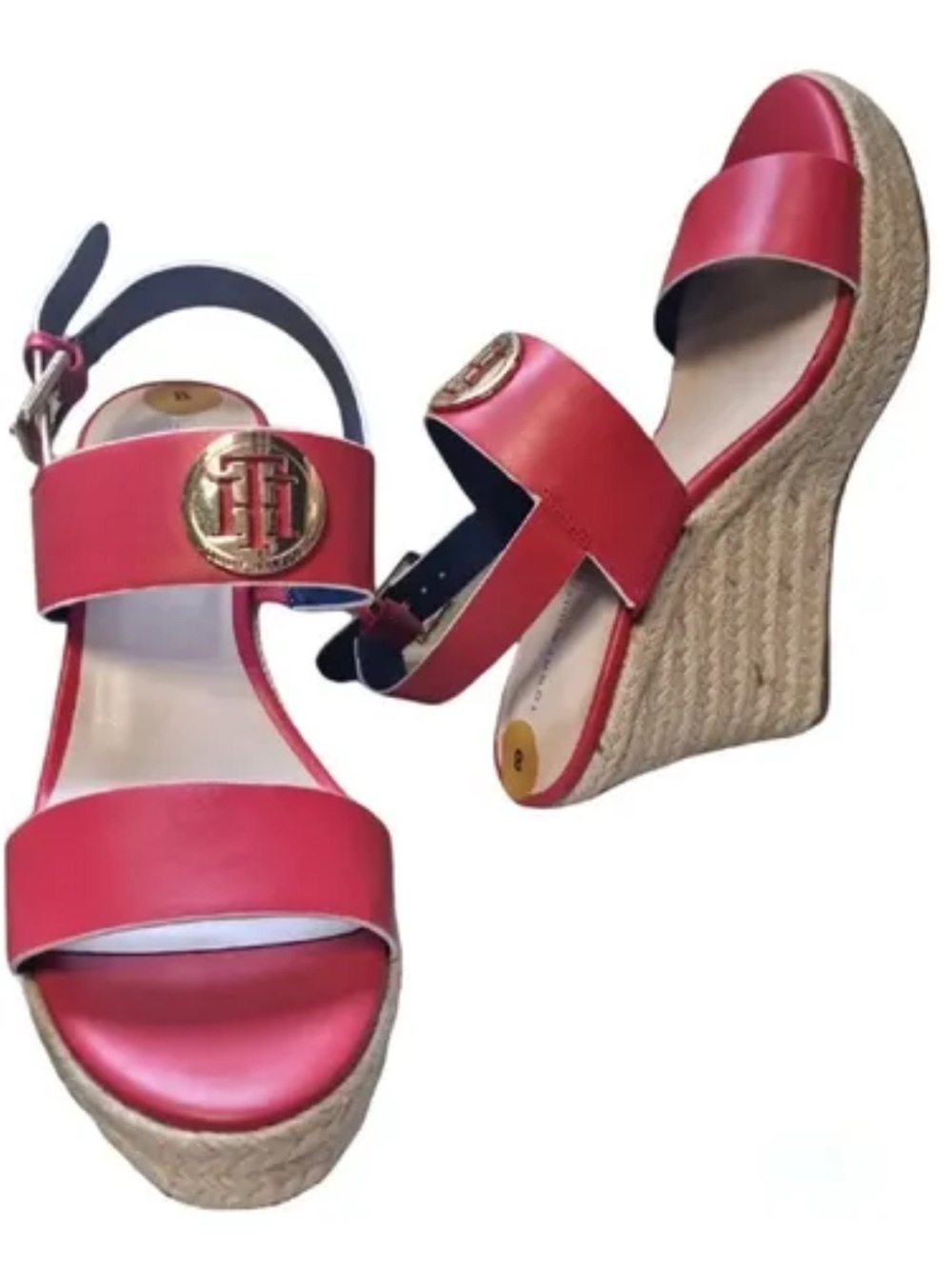 Tommy Hilfiger Red Platform Espadrille Buckle Sandals ☀️